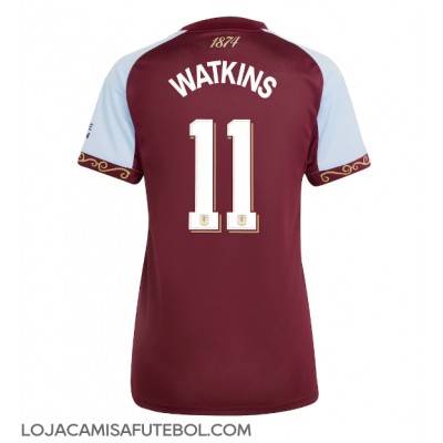 Camisa de Futebol Aston Villa Ollie Watkins #11 Equipamento Principal Mulheres 2025-26 Manga Curta Camisa de Futebol Aston Villa Ollie Watkins #11 Equipamento Principal Mulheres 2025-26 Manga Curta